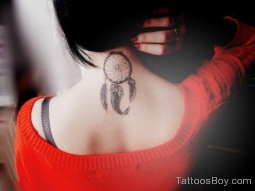 Dreamcatcher Tattoo On Nape