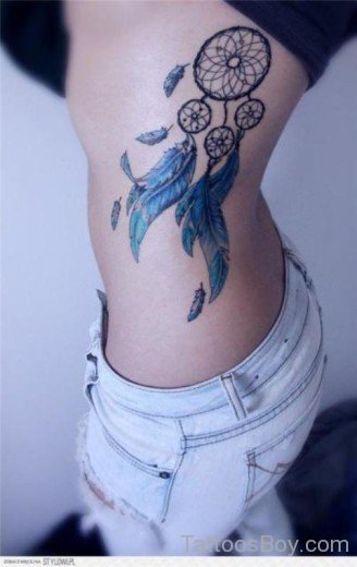 Dreamcatcher Tattoo On Rib