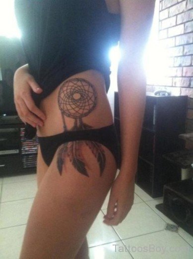 Dreamcatcher Tattoo Design On Rib 