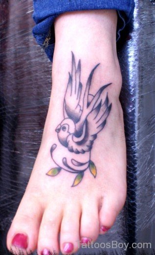 Bird Tattoo On Foot
