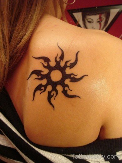 Sun Tattoo Design On Back 