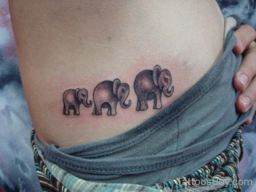 Elephant Tattoo Design On waist-TD124-Tb1083