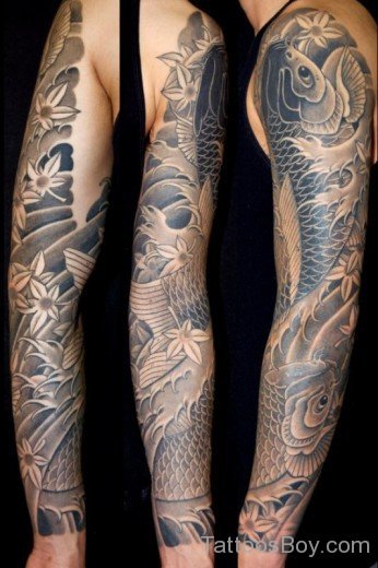 Fish Tattoo On Full Sleeve