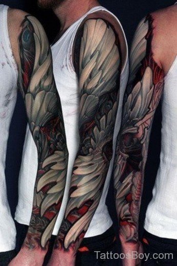 Flower Tattoo Design On Full Sleeve-TB1054-TB1103