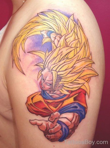 Goku Tattoo On Shoulder