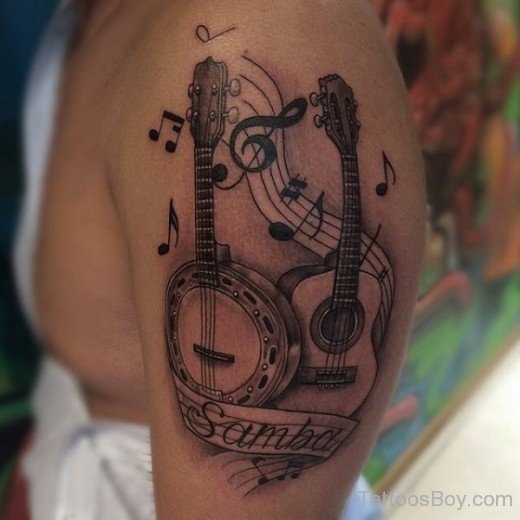 Guitar Tattoo Design 