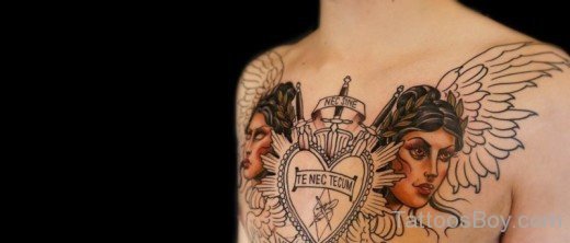 Heart Tattoo Design On Chest