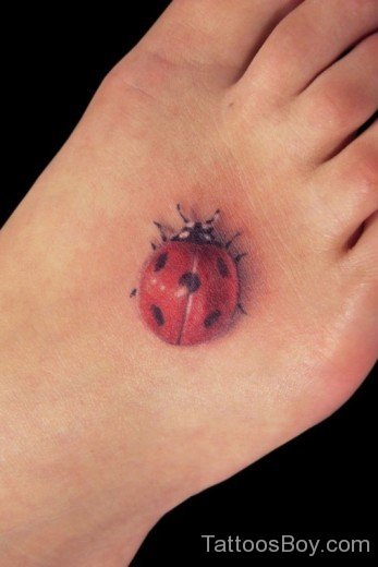 Ladybug Tattoo Design On Foot-TB1103