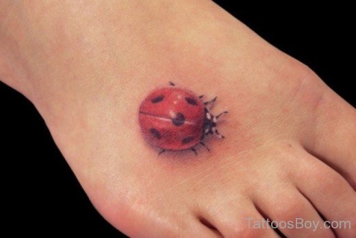 Ladybug Tattoo Design On Foot 