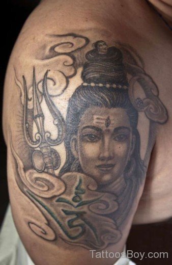 Shiva Tattoo On Shoulder
