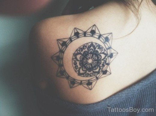 Moon & Sun Tattoo On Back