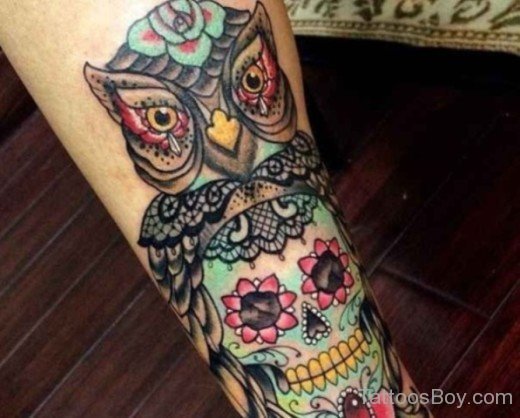 Owl And Skull Tattoo