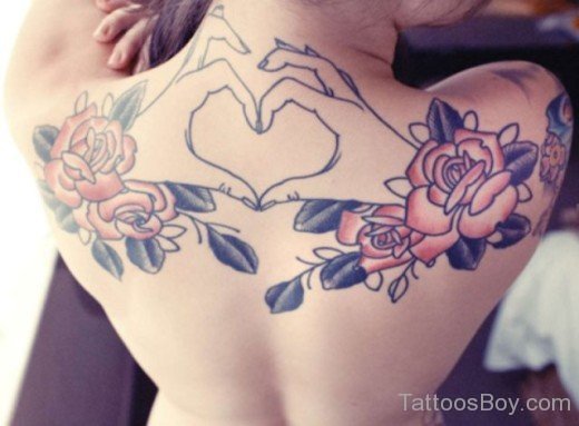 Rose Tattoo Design On Back-TB1086-TB1156