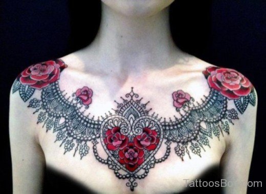 Rose Tattoo On Chest 