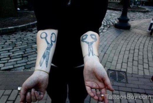 Scissors Tattoo On Wrist