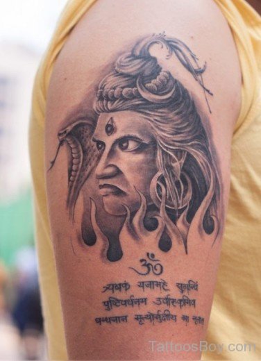 Shiv Tattoo Design On Shoulder-TB1158
