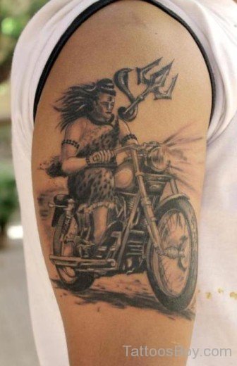 Shiva Tattoo On Shoulder