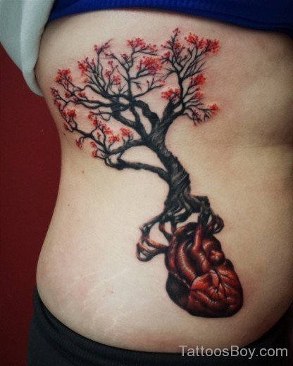 Tree Tattoo On Rib