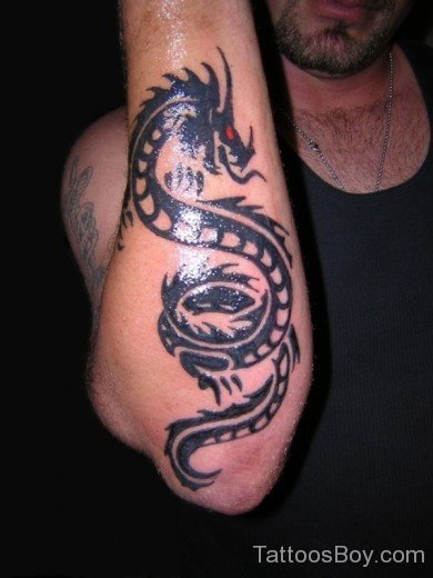  Dragon Tattoo On Elbow