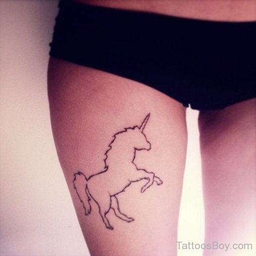 Unicorn Tattoo Design On Thigh-TB1090-TB1198