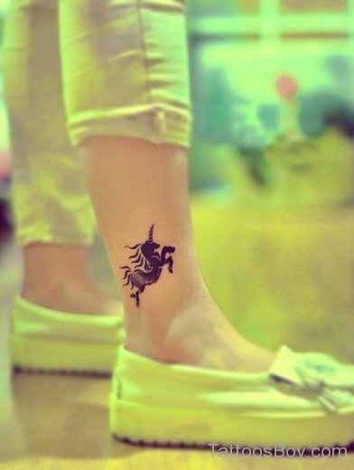 Unicorn Tattoo On Ankle