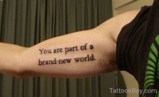 You Are Part Of A Brand New World