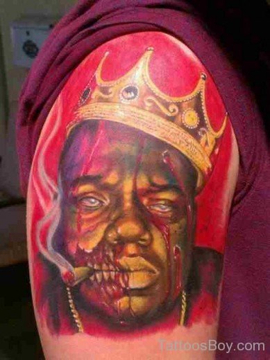 African King Tattoo On shoulder