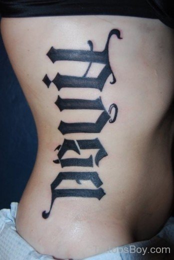 Ambigram Tattoo Design On Rib