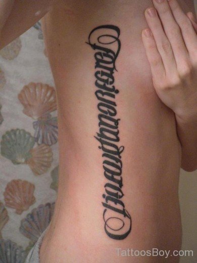 Ambigram Tattoo Design On Rib