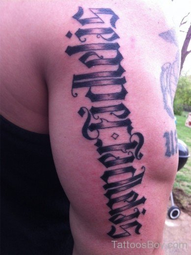 Ambigram Tattoo Design On Shoulder