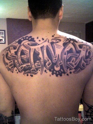 Ambigram Tattoo On Back 