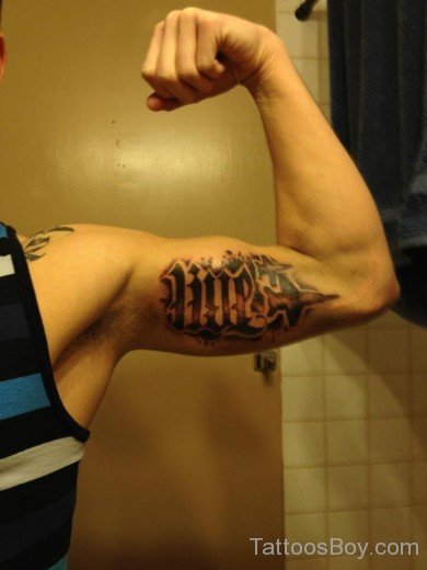 Ambigram Tattoo On Bicep