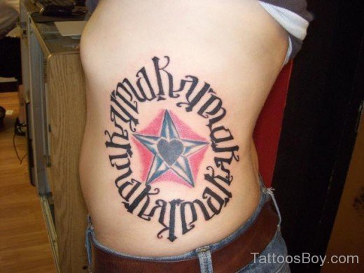 Ambigram Tattoo On Rib 