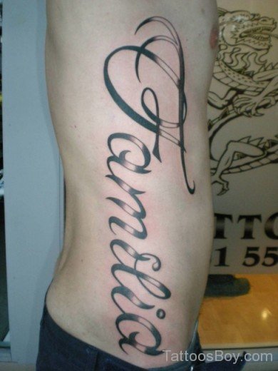 Ambigram Tattoo On Rib