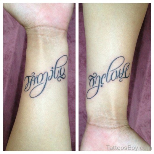 Ambigram Tattoo On Wrist