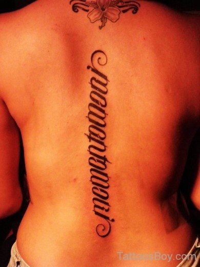 Ambigram Wording Tattoo On Back