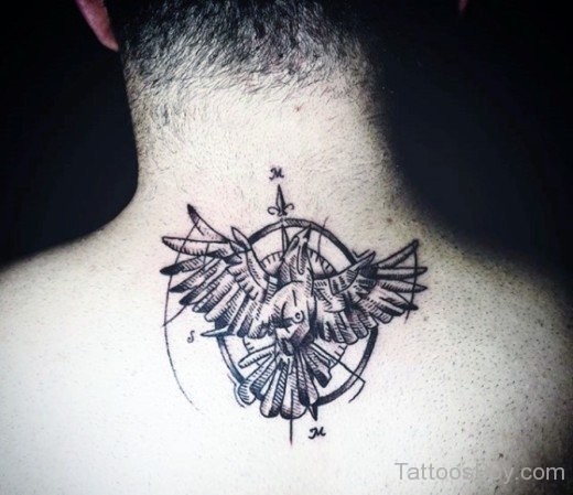 American Eagle Tattoo On Nape
