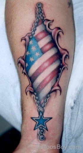 Stylish American Flag Tattoo