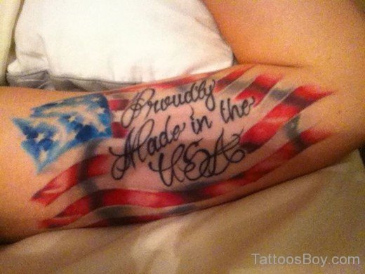 American Flag Tattoo Design On Bicep