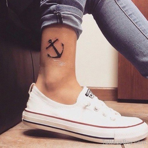 Anchor Tattoo On Ankle