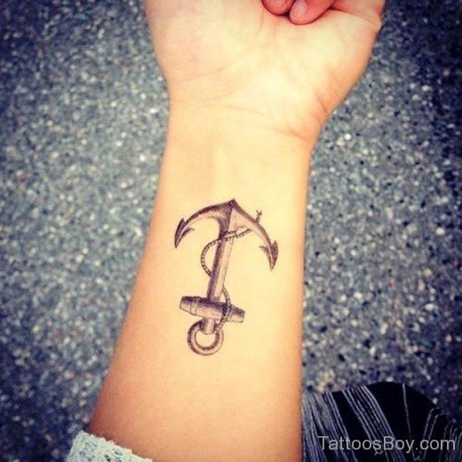 Anchor Tattoo Design On Wrist 
