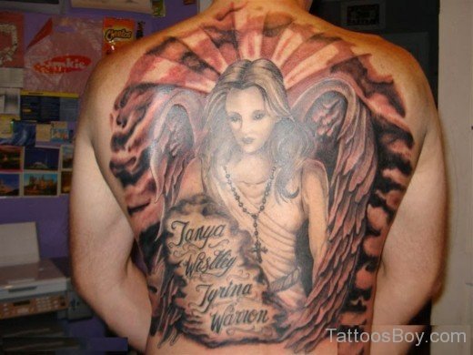 Angel Tattoo Design On Back