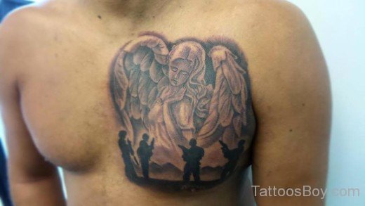 Angel Tattoo Design On chest