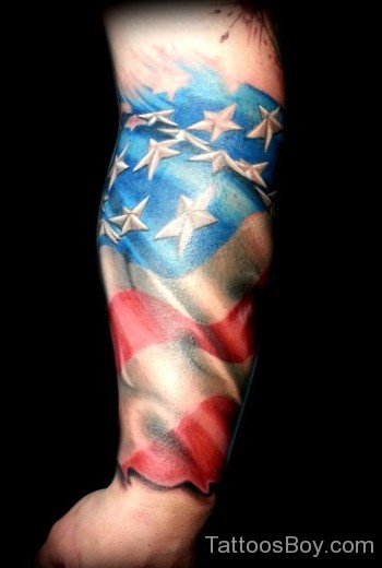 Attractive American Flag Tattoo