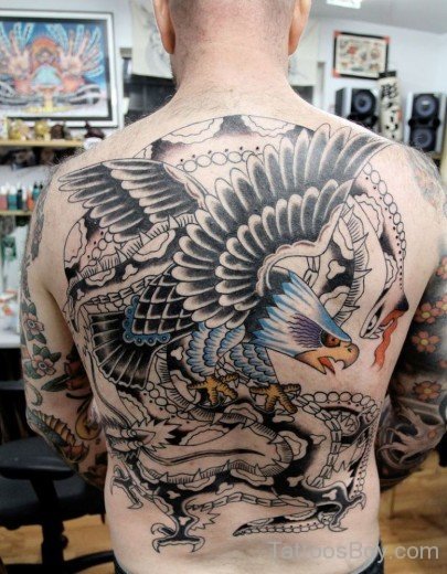 Attractive Eagle Tattoo On Back