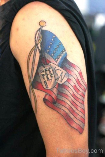 American Flag Tattoo On Shoulder
