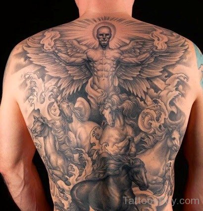  Angel Tattoo Design On Back 