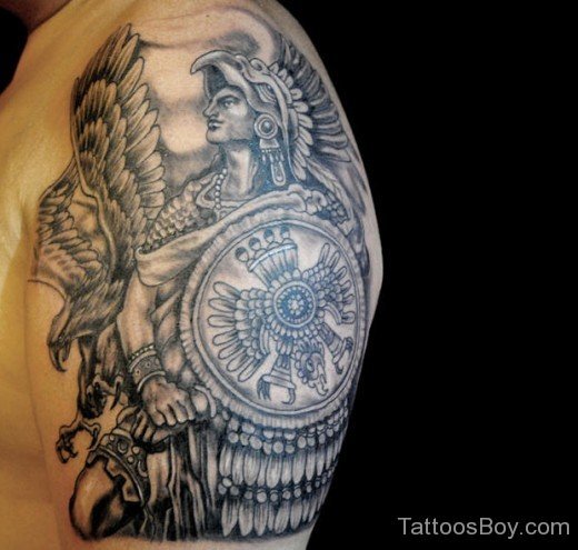  Aztec Tattoo On Shoulder