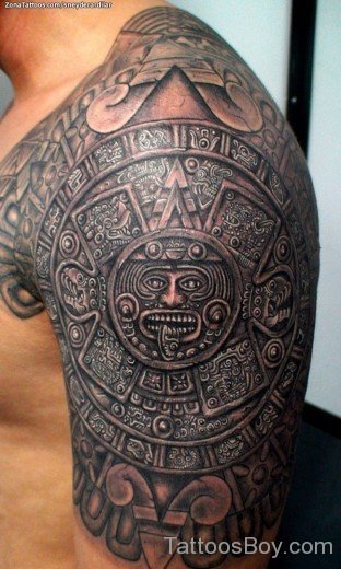 Awesome Aztec Tattoos on Shoulder