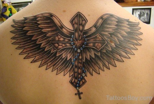  Cross And Wings Tattoo